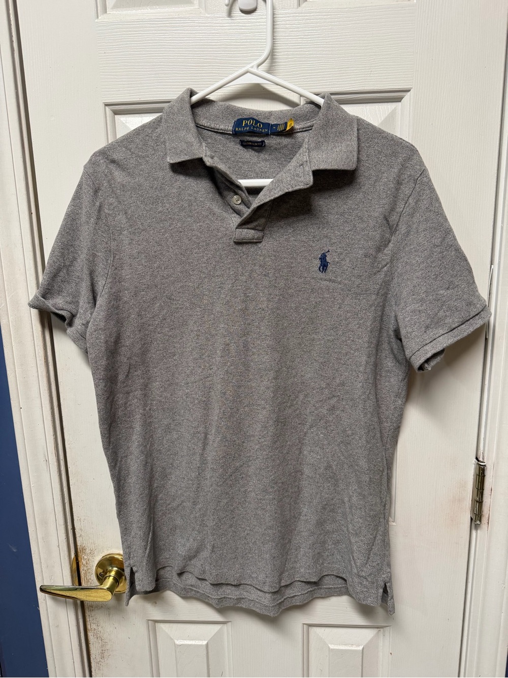 Ralph Lauren Men’s Heather Gray Polo with Navy Pony